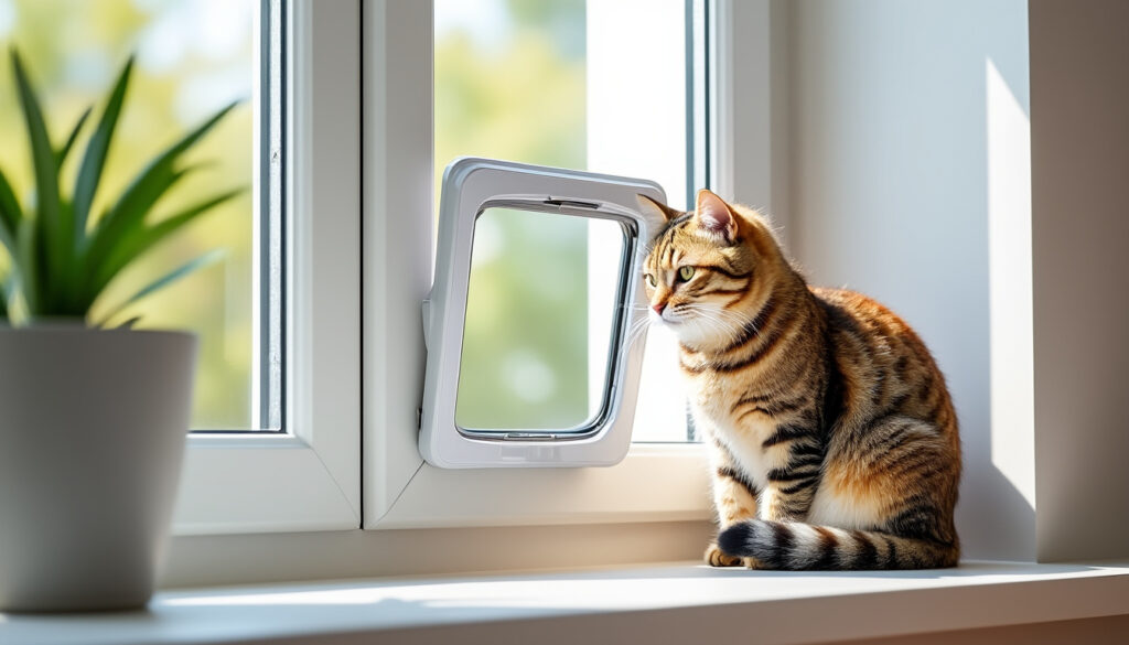 découvrez notre chatière sans percer pour fenêtre, une solution pratique et rapide à installer pour offrir à votre chat liberté et sécurité sans abîmer vos fenêtres.