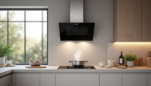 découvrez cette hotte aspirante murale de 90 cm : contrôle tactile, connexion wi-fi et fonctionnement silencieux pour une cuisine agréable.